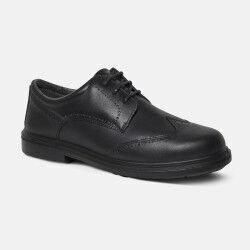 Chaussure de s&eacute;curit&eacute; S1P en cuir noir