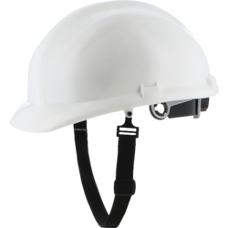 46 - CASQUE DE CHANTIER AJUSTABLE BLANC - MARQUAGE LOGO AVANT