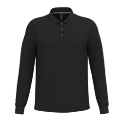 26 - POLO MANCHES LONGUES  NOIR - BRODERIE LOGO C�UR - 1