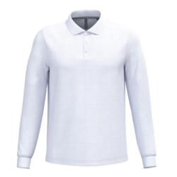 26 - POLO MANCHES LONGUES  BLANC - BRODERIE LOGO C�UR - 1