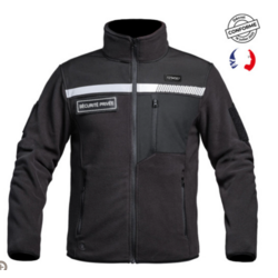 24 - VESTE MICRO POLAIRE COL ZIPP&Eacute; (SGM)* NOIRE - BRODERIE LOGO C�UR VELCRO DEVANT AMOVIBLE "SECURITE" - 4