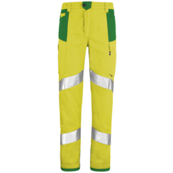 PANTALON JAUNE FLUO / VERT AMAZONIE + BRODERIE LOGO LETTRAGE SUR RABAT + LOGO FCC