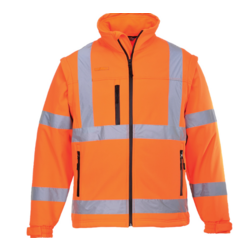BLOUSON HIVIS SOFTSHELL (3 COUCHES) ORANGE BRODERIE COEUR LOGO COULEURS ET SOUS NUQUE LOGO ESV 1 COULEUR  + FCC