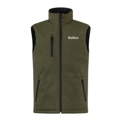 BODYWARMER SOFTSHELL VERT + BRODERIE COEUR ET DOS