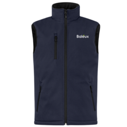 BODYWARMER SOFTSHELL BLEU FONCE + BRODERIE COEUR ET DOS