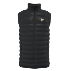 BODYWARMER MATELASSE HOMME NOIR + BRODERIE COEUR ET DOS SAND