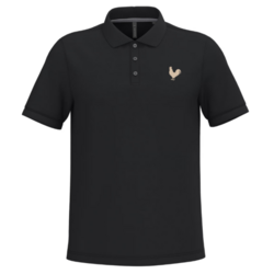 POLO PIQUE MANCHES COURTES NOIR + LOGO COEUR SAND