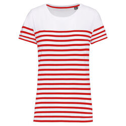 T-shirt femme Marini&egrave;re bio K3034 NAVY/WHITE STRIPES Rungis