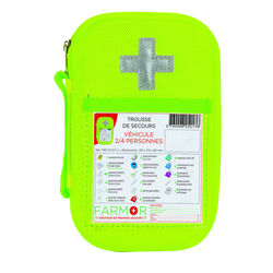 Trousse secours fluo V&Eacute;HICULE 2/4 PERSONNES Rungis