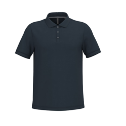 POLO HOMME MANCHES COURTES MARINE + BRODERIE COEUR TECNEA