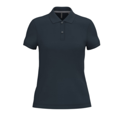 POLO FEMME MANCHES COURTES MARINE + BRODERIE COEUR TECNEA