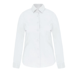CHEMISE FEMME MANCHES LONGUES BLANC + BRODERIE C�UR TECNEA
