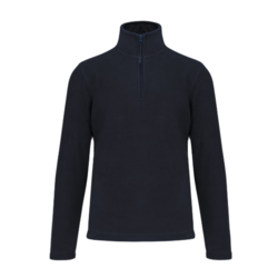 SWEAT POLAIRE COL ZIPPE HOMME MARINE + BRODERIE C�UR TECNEA