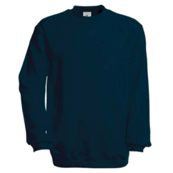 SWEATSHIRT COL ROND MARINE 'S + BRODERIE C�UR TECNEA